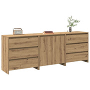 Dressoir bewerkt hout eikenkleur 70x41x75 cm