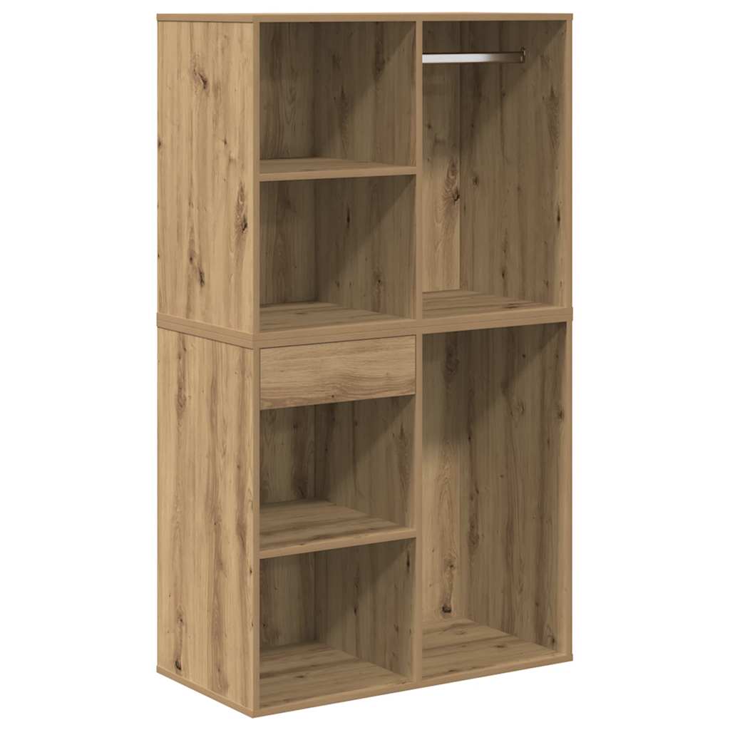 Kaptafelset Met Led-Verlichting Bewerkt Hout Artisanaal Eiken artisanaal eikenkleurig