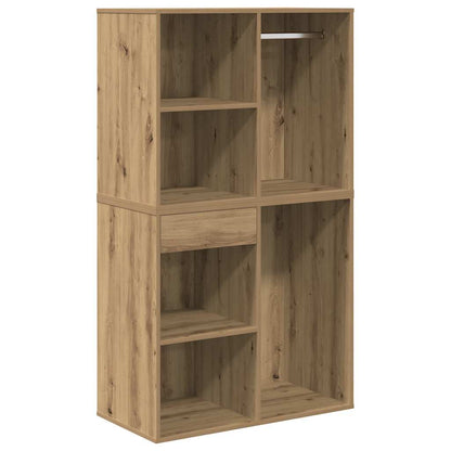 Kaptafelset Met Led-Verlichting Bewerkt Hout Artisanaal Eiken artisanaal eikenkleurig