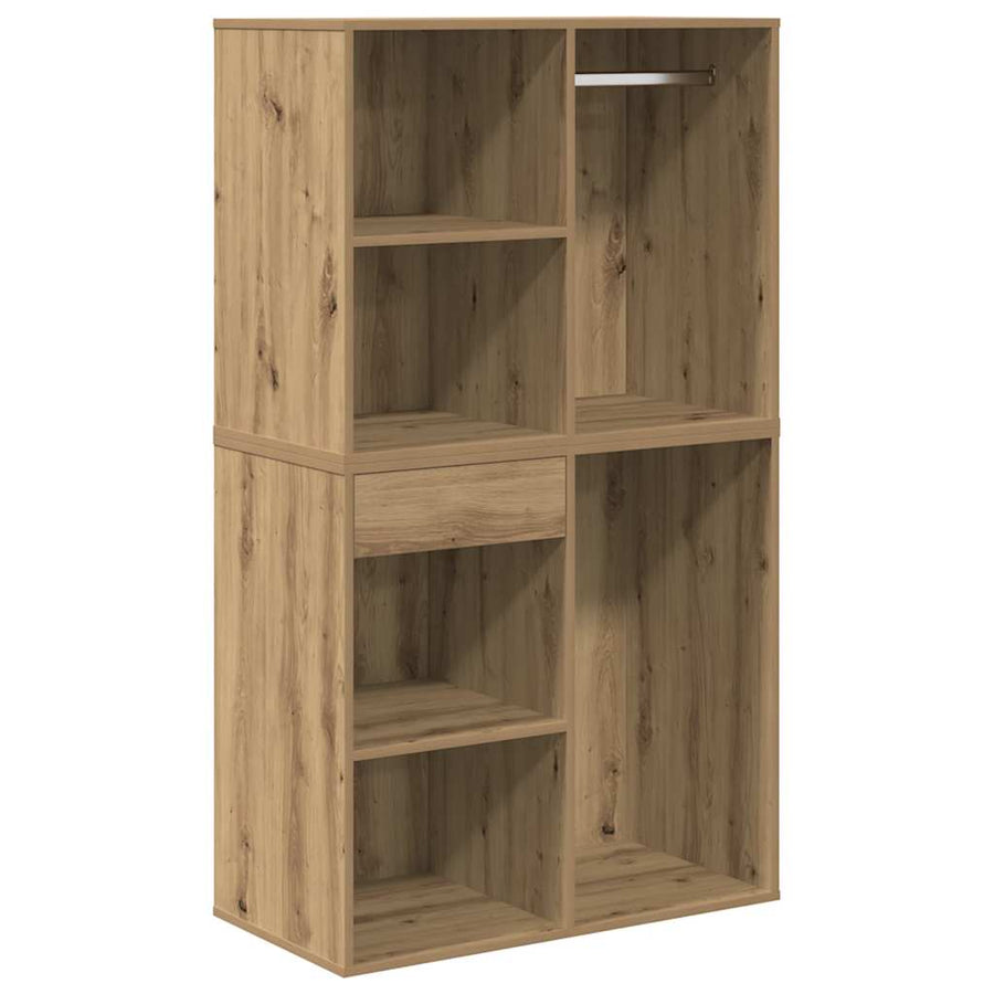 Kaptafelset Met Led-Verlichting Bewerkt Hout Artisanaal Eiken artisanaal eikenkleurig