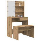 Kaptafel 74.5x40x141 cm bruin bewerkt hout led