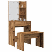 Kaptafel met LED-verlichting bewerkt hout oud houtkleur