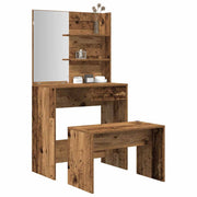 Kaptafelset 74,5x40x141 cm bewerkt hout oud houtkleurig