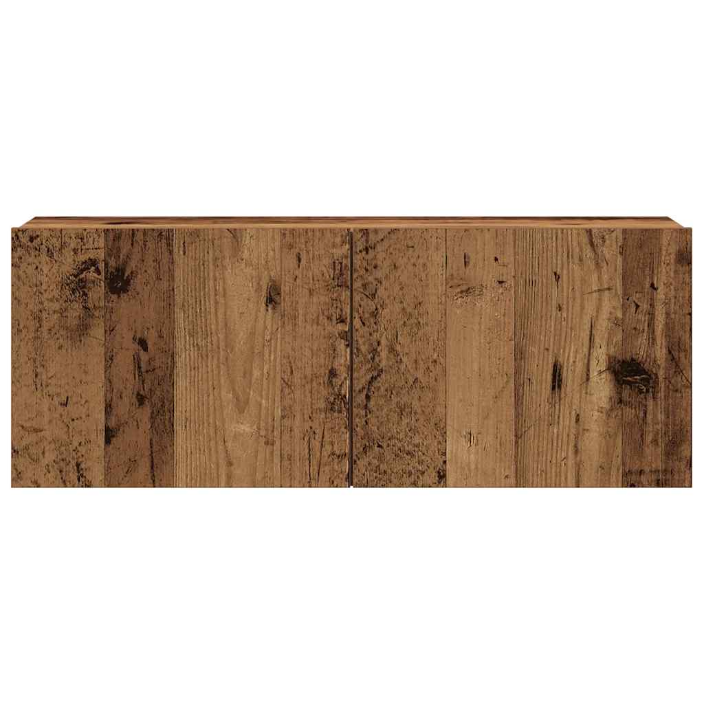 5-delig Tv-meubelset wandmontage bewerkt hout oud houtkleurig