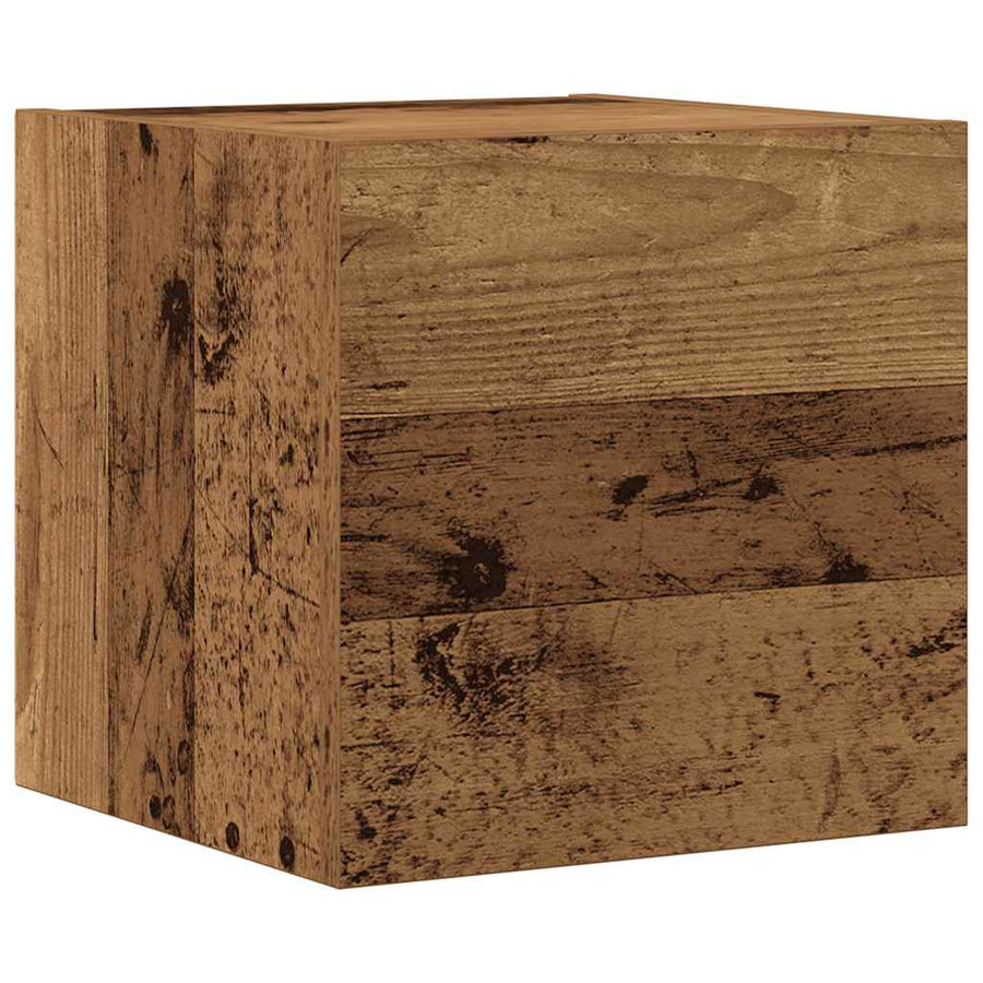5-delig Tv-meubelset wandmontage bewerkt hout oud houtkleurig