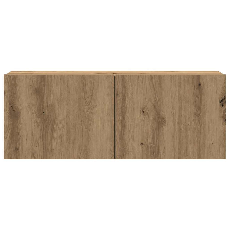 5-delig Tv-meubelset wandmontage bewerkt hout artisanaal eiken