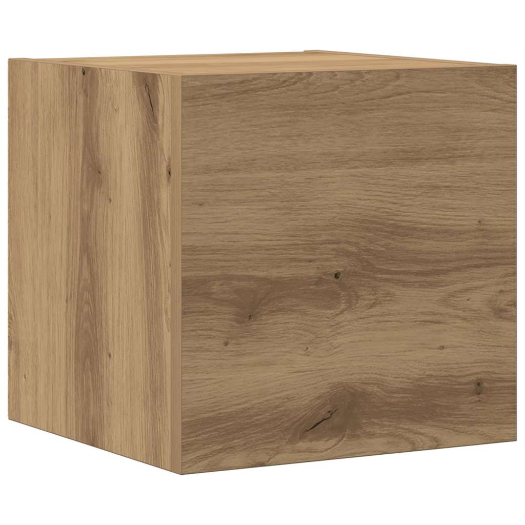 5-delig Tv-meubelset wandmontage bewerkt hout artisanaal eiken