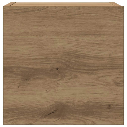 5-delig Tv-meubelset wandmontage bewerkt hout artisanaal eiken