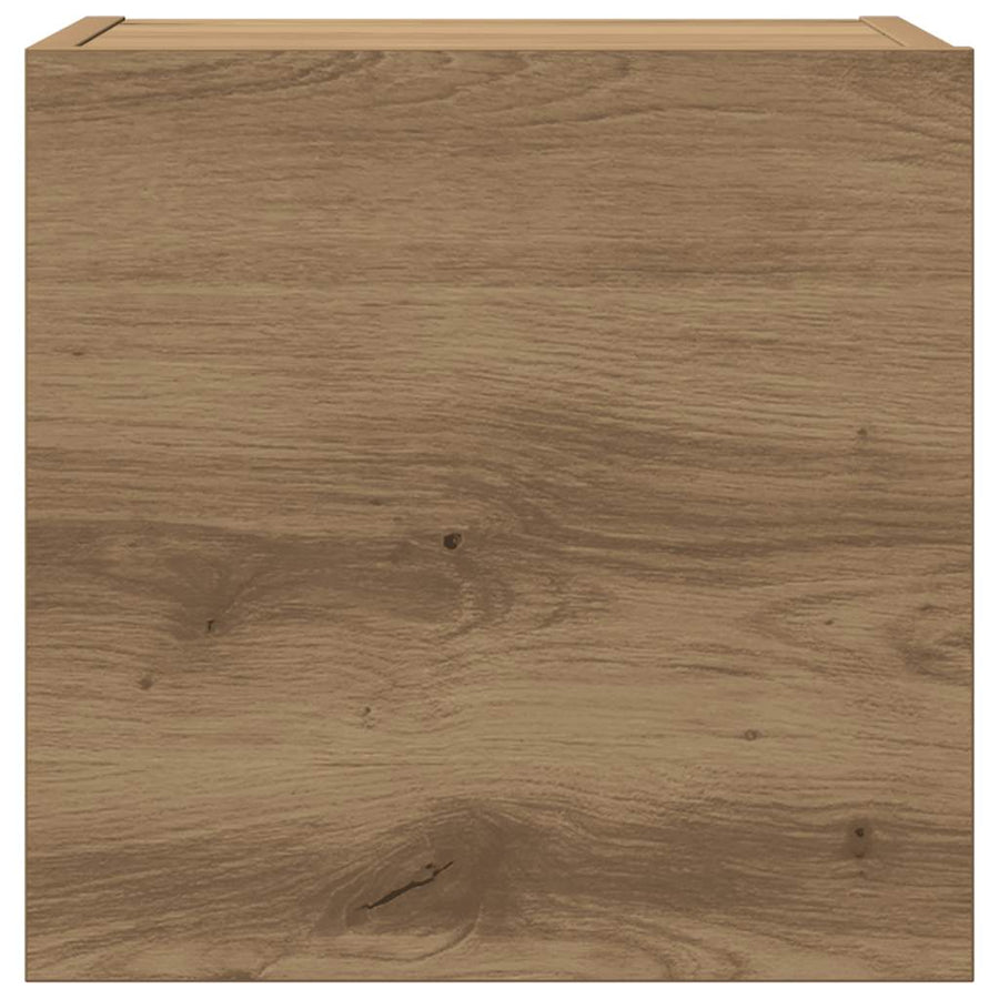 5-delig Tv-meubelset wandmontage bewerkt hout artisanaal eiken
