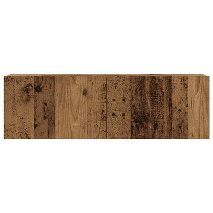3-delig Tv-meubelset wandmontage bewerkt hout oud houtkleurig