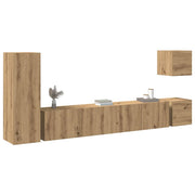 Tv-meubelset wandmontage 5 delen bewerkt hout
