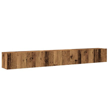 3-delig Tv-meubelset wandmontage bewerkt hout oud houtkleurig