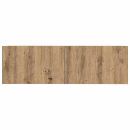 3-delig Tv-meubelset wandmontage bewerkt hout artisanaal eiken