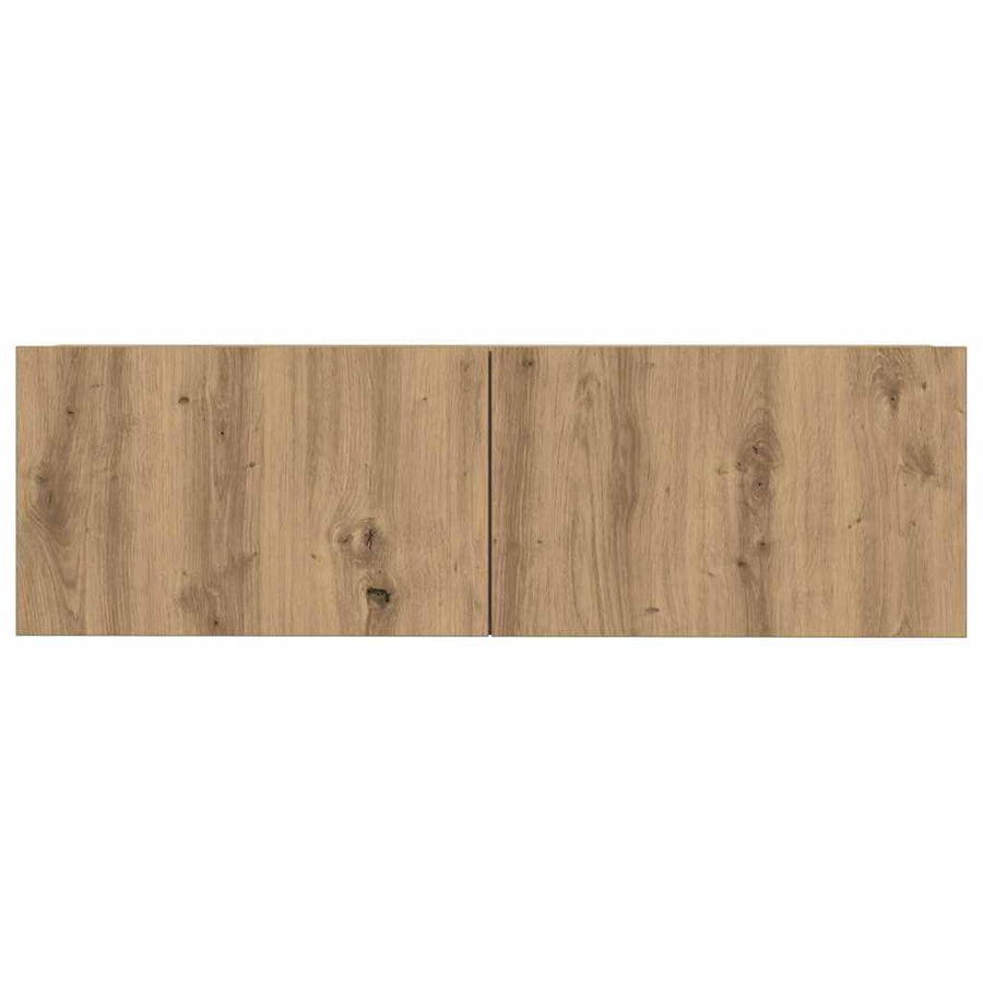 3-delig Tv-meubelset wandmontage bewerkt hout artisanaal eiken