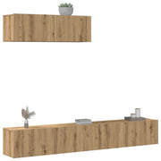 Tv-meubelset wandmontage 100x30x30 cm bewerkt hout