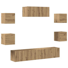 7-Delig Tv-Meubelset Wandmontage Artisanaal Eiken 80 cm