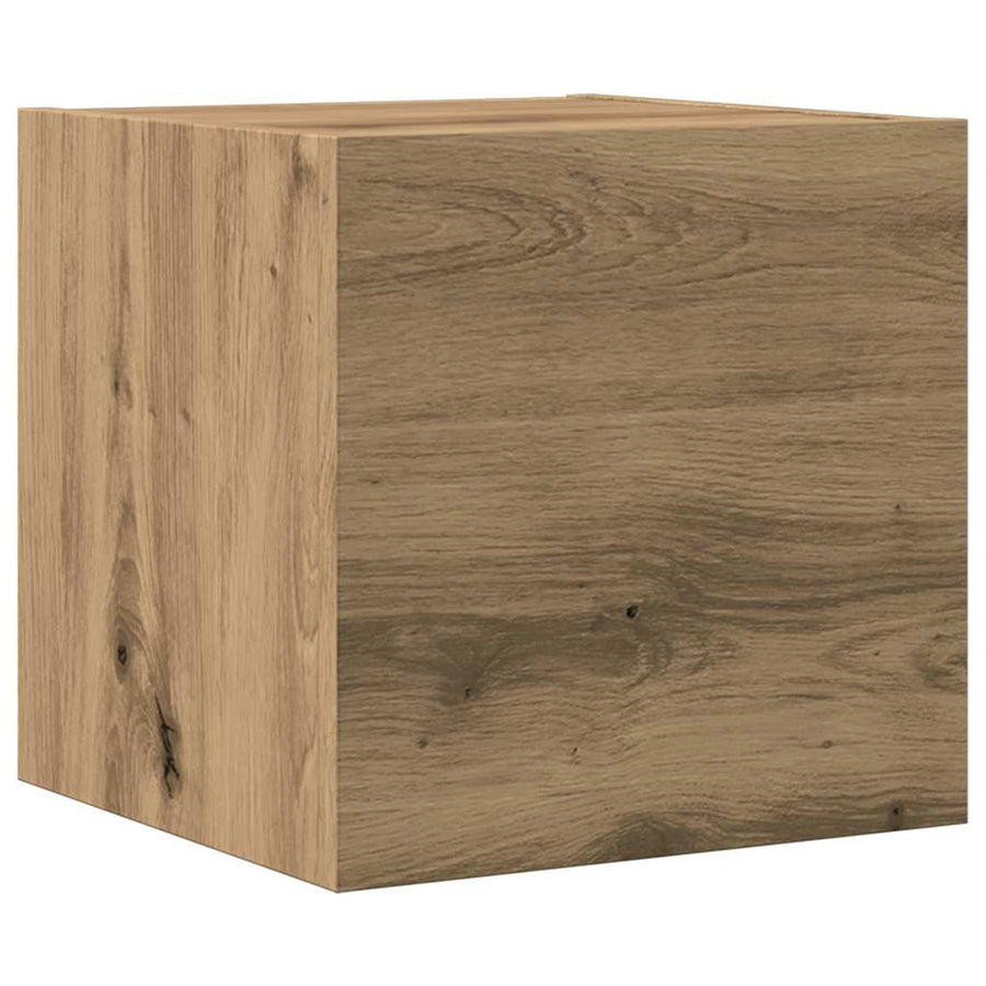 7-Delig Tv-Meubelset Wandmontage Artisanaal Eiken 80 cm