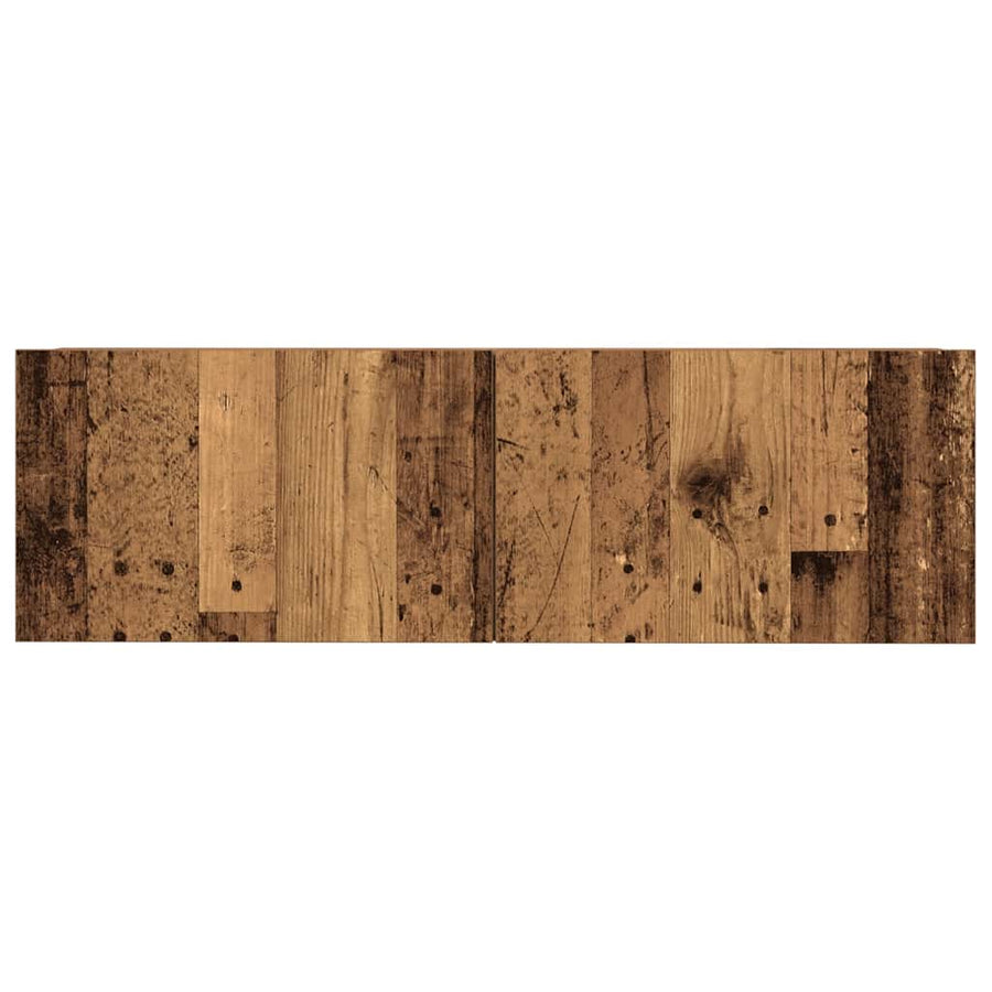 7-delig Tv-meubelset wandmontage bewerkt hout oud houtkleurig