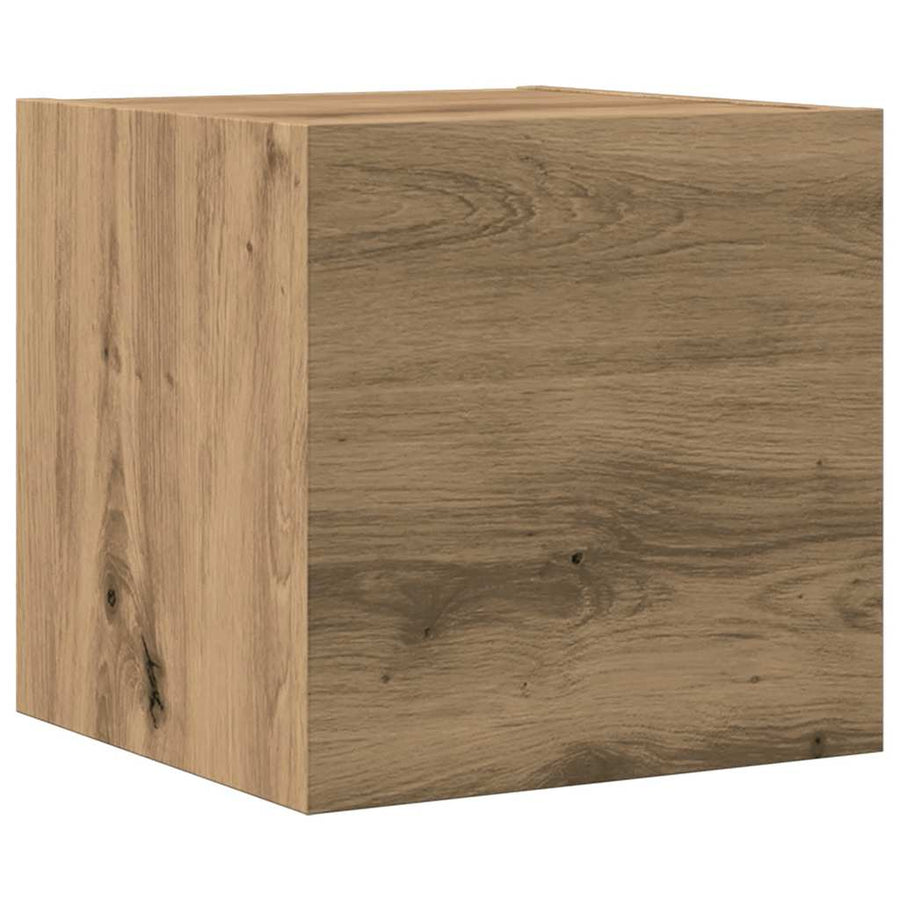 7-Delig Tv-Meubelset Wandmontage Bewerkt Hout Artisanaal Eiken 100 cm