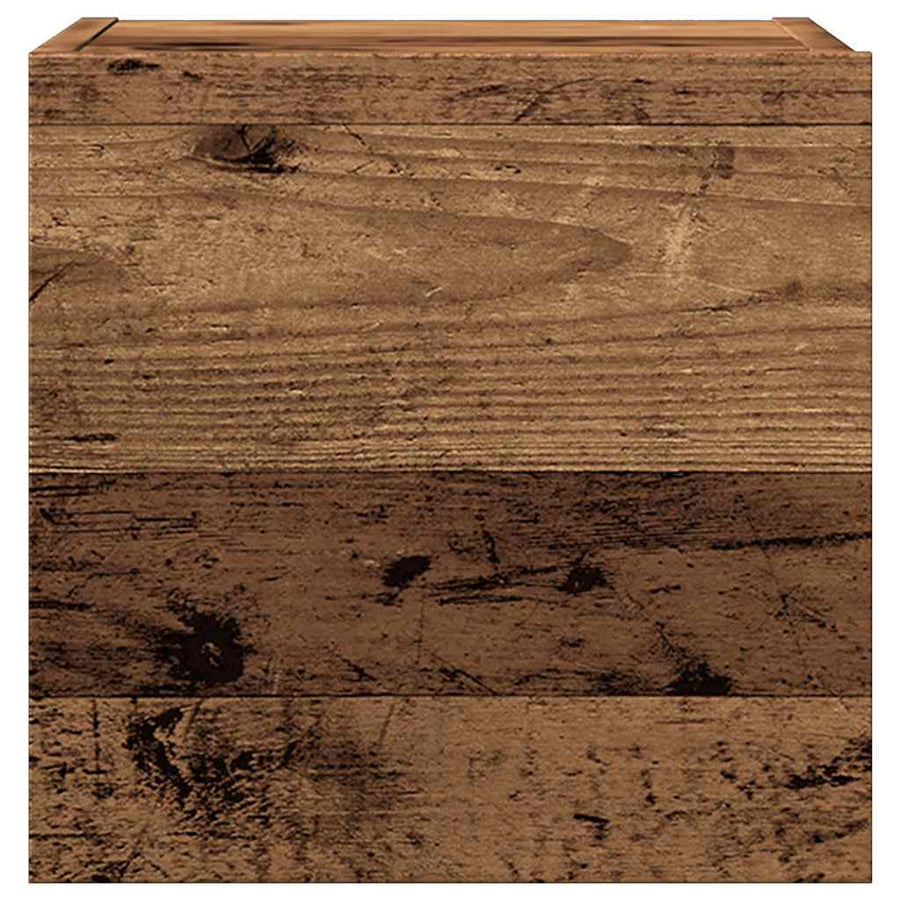 7-delig Tv-meubelset wandmontage bewerkt hout oud houtkleurig