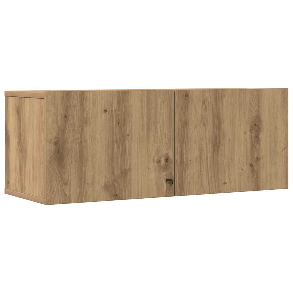 7-Delig Tv-Meubelset Wandmontage Bewerkt Hout Artisanaal Eiken artisanaal eikenkleurig