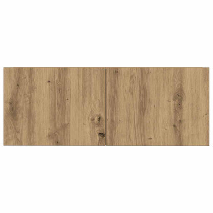 7-delig Tv-meubelset wandmontage bewerkt hout artisanaal eiken