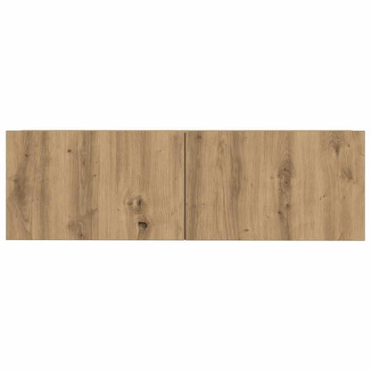 7-delig Tv-meubelset wandmontage bewerkt hout artisanaal eiken
