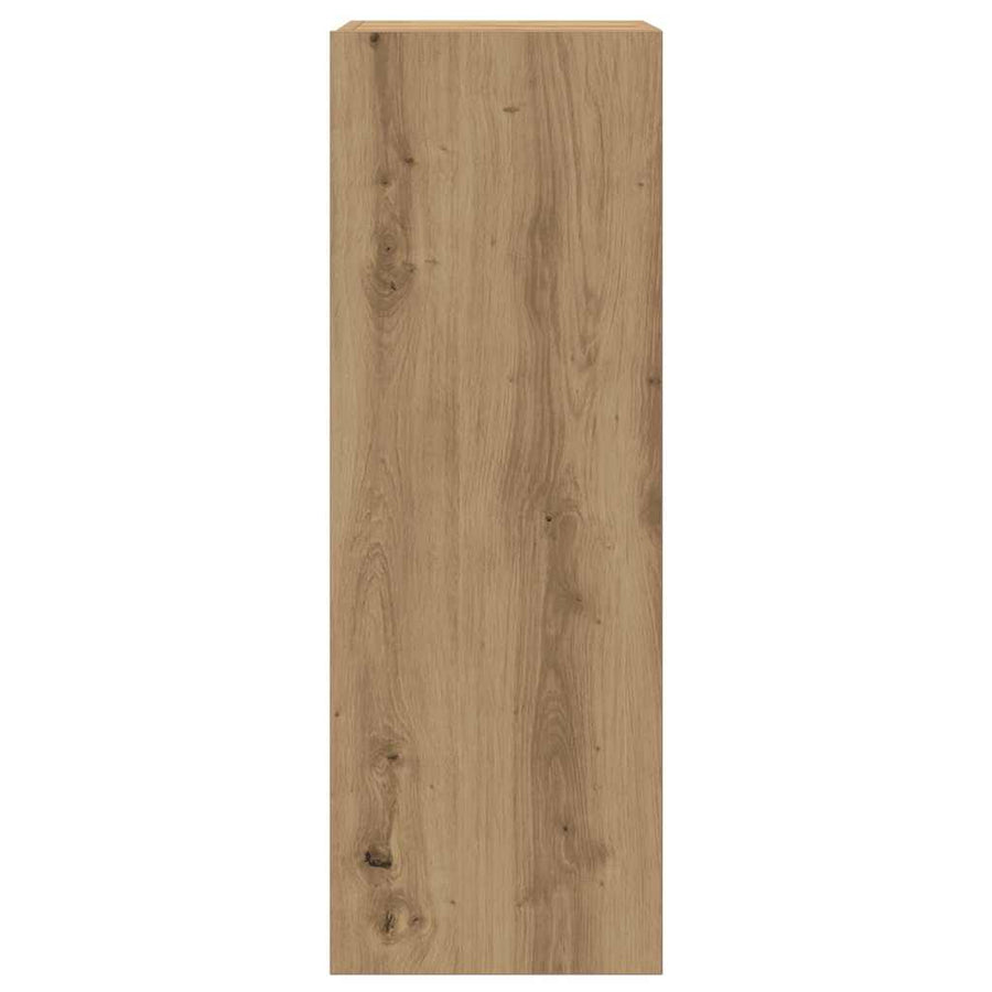 4-delig Tv-meubelset wandmontage bewerkt hout artisanaal eiken