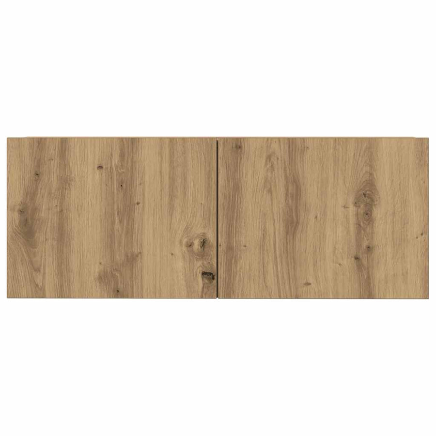 4-delig Tv-meubelset wandmontage bewerkt hout artisanaal eiken