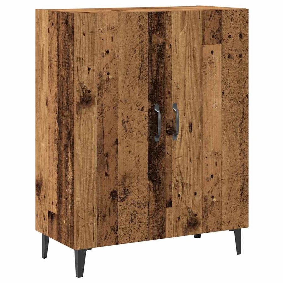 Dressoir met wandkast bewerkt hout oud houtkleurig