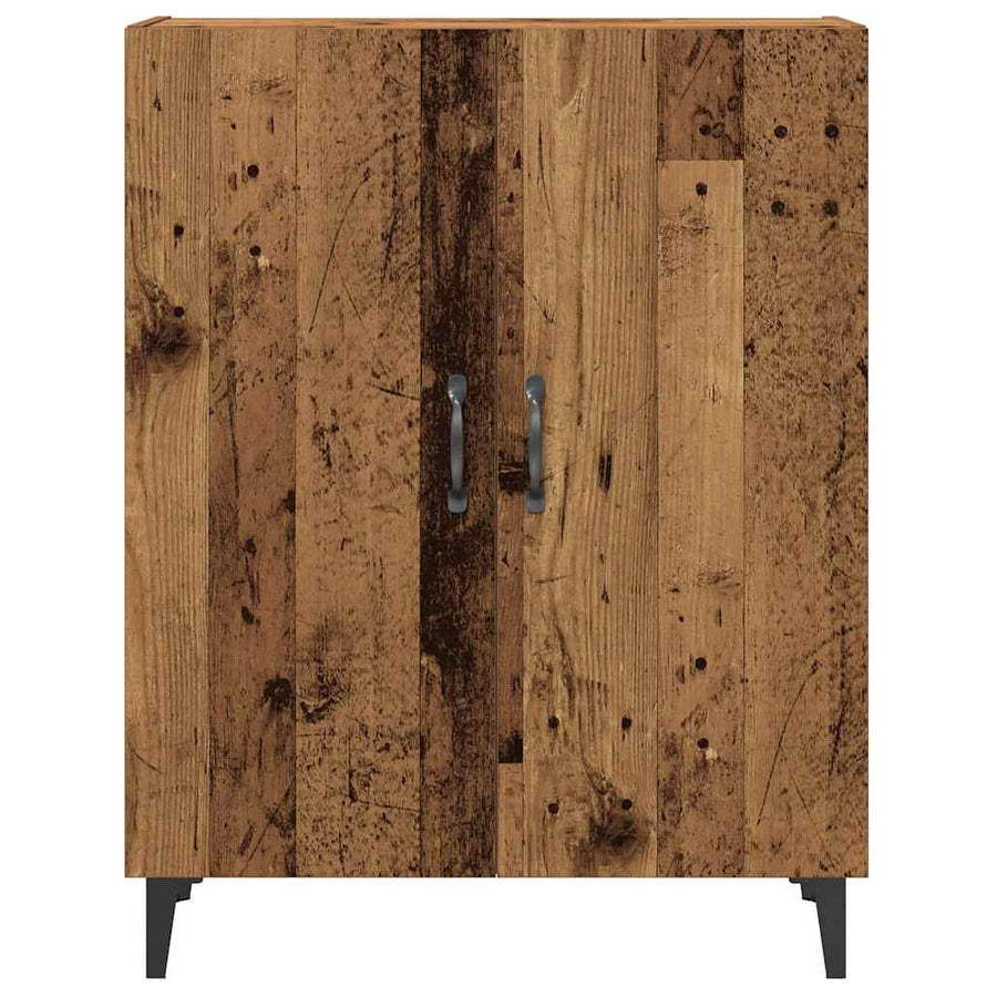 Dressoir met wandkast bewerkt hout oud houtkleurig