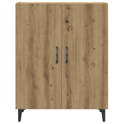 Dressoir met wandkast bewerkt hout artisanaal eikenkleur