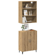 Dressoir met wandkast 69.5x34x180 cm bewerkt hout eikenkleur