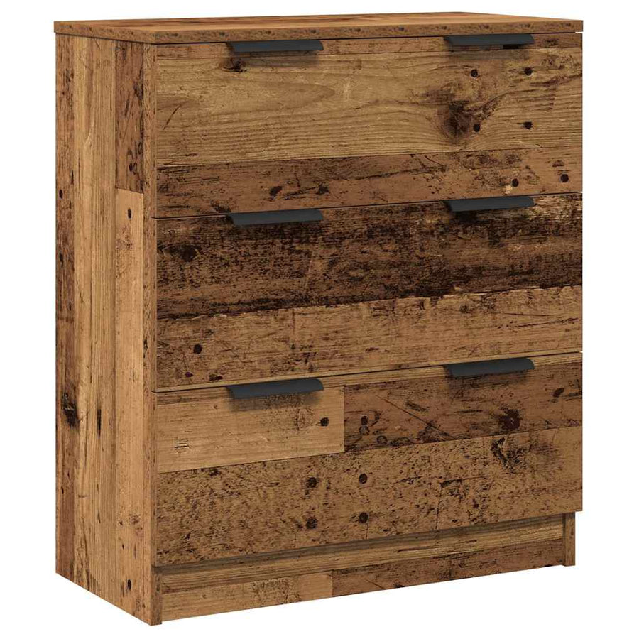 Dressoirs 3 st 60x30x70 cm bewerkt hout oud houtkleurig