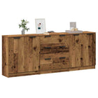Sideboards 3 pcs 60x30x70 cm carved solid wood brown