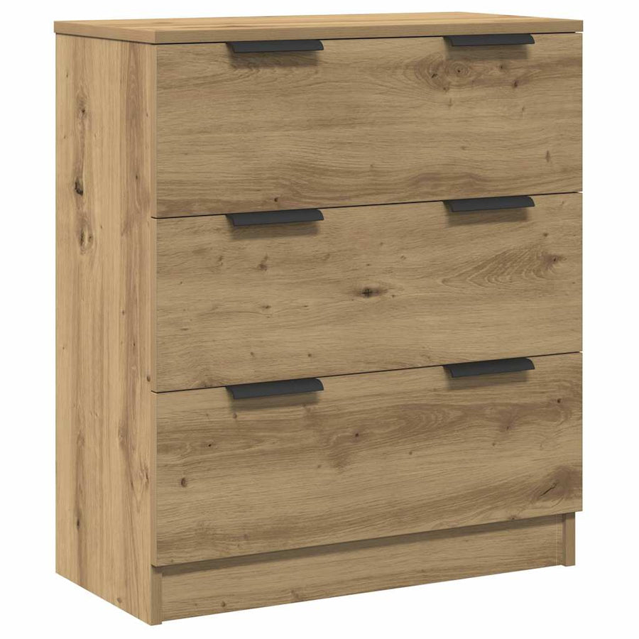 Dressoirs 3 st 60x30x70 cm bewerkt hout artisanaal eikenkleurig