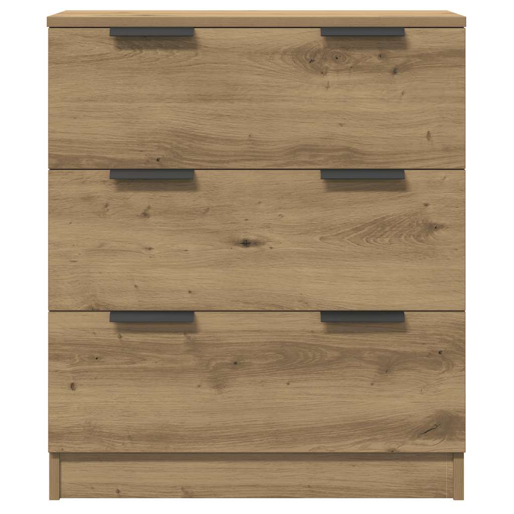 Dressoirs 3 st 60x30x70 cm bewerkt hout artisanaal eikenkleurig