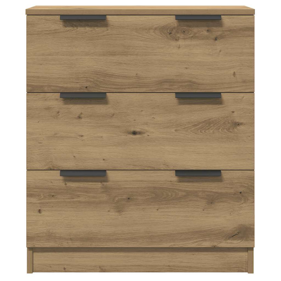 Dressoirs 3 st 60x30x70 cm bewerkt hout artisanaal eikenkleurig