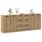 Sideboards 3 pcs 60x30x70 cm engineered wood artisanal oak