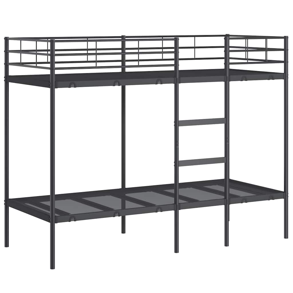 Stapelbed Zonder Matras Staal 75 x 190 cm Zwart