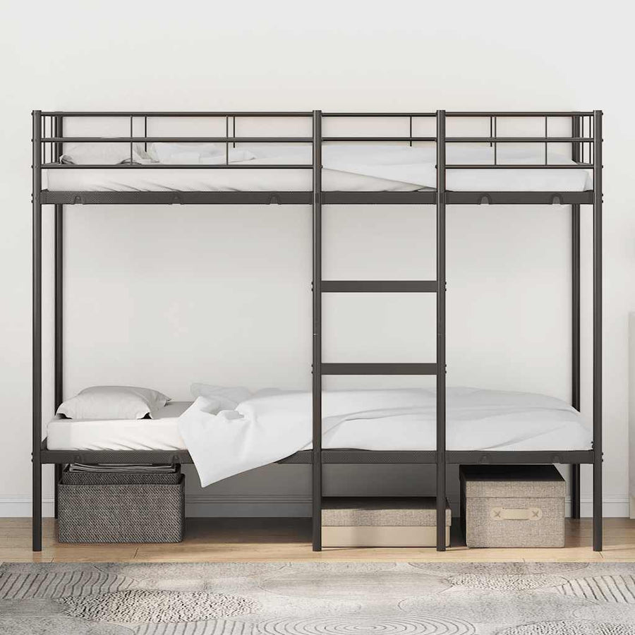 Stapelbed Zonder Matras Staal 75 x 190 cm Zwart