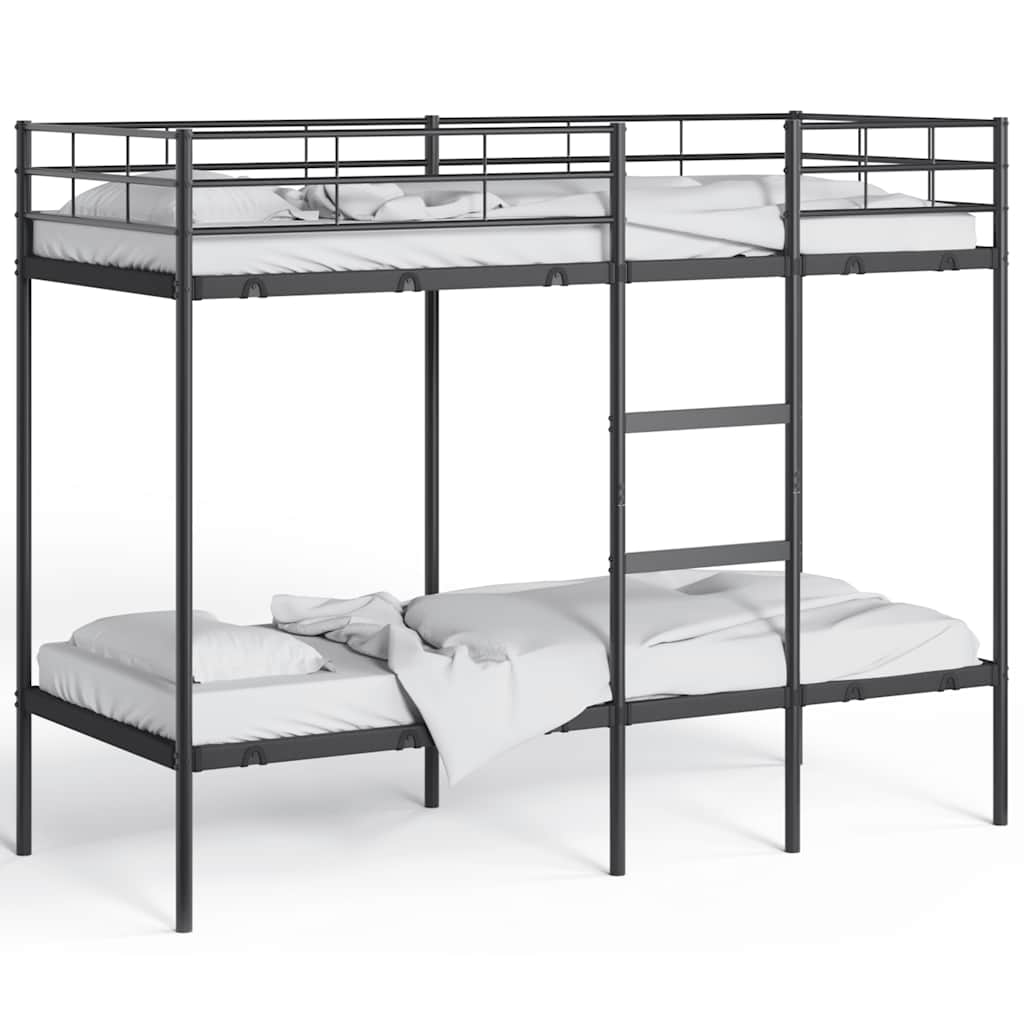 Stapelbed Zonder Matras Staal 75 x 190 cm Zwart