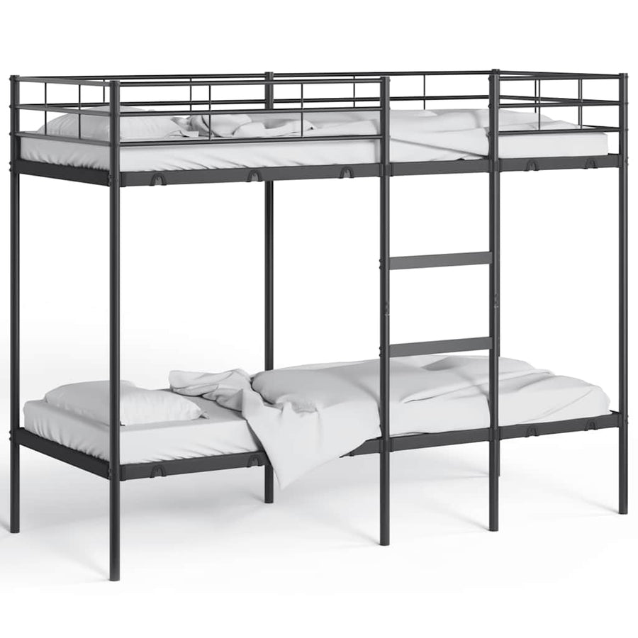 Stapelbed Zonder Matras Staal 75 x 190 cm Zwart