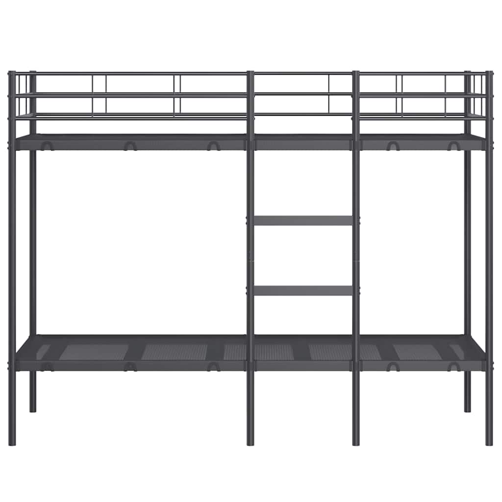 Stapelbed Zonder Matras Staal 75 x 190 cm Zwart