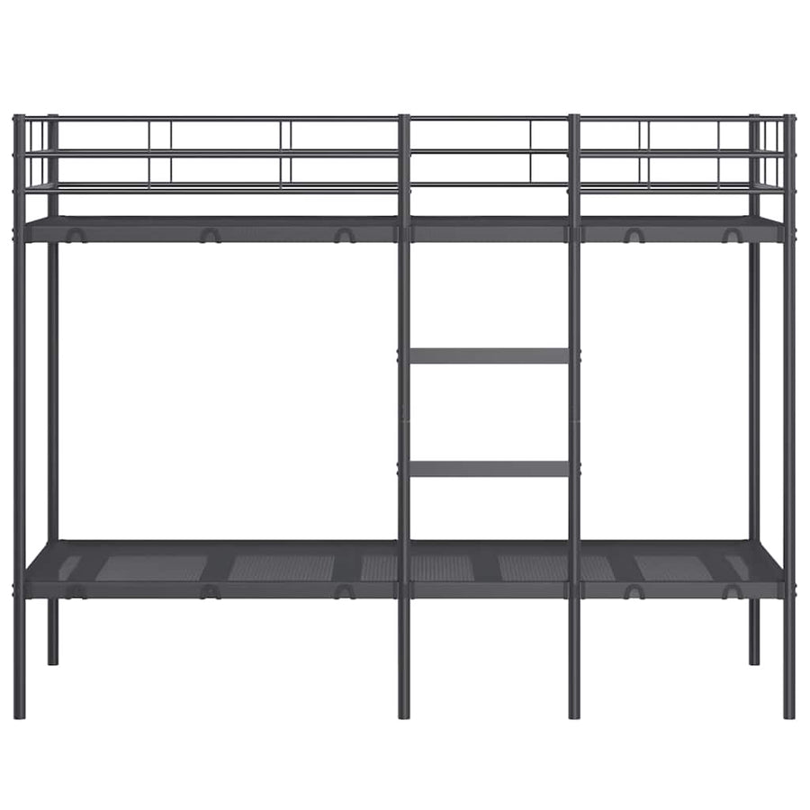 Stapelbed Zonder Matras Staal 75 x 190 cm Zwart