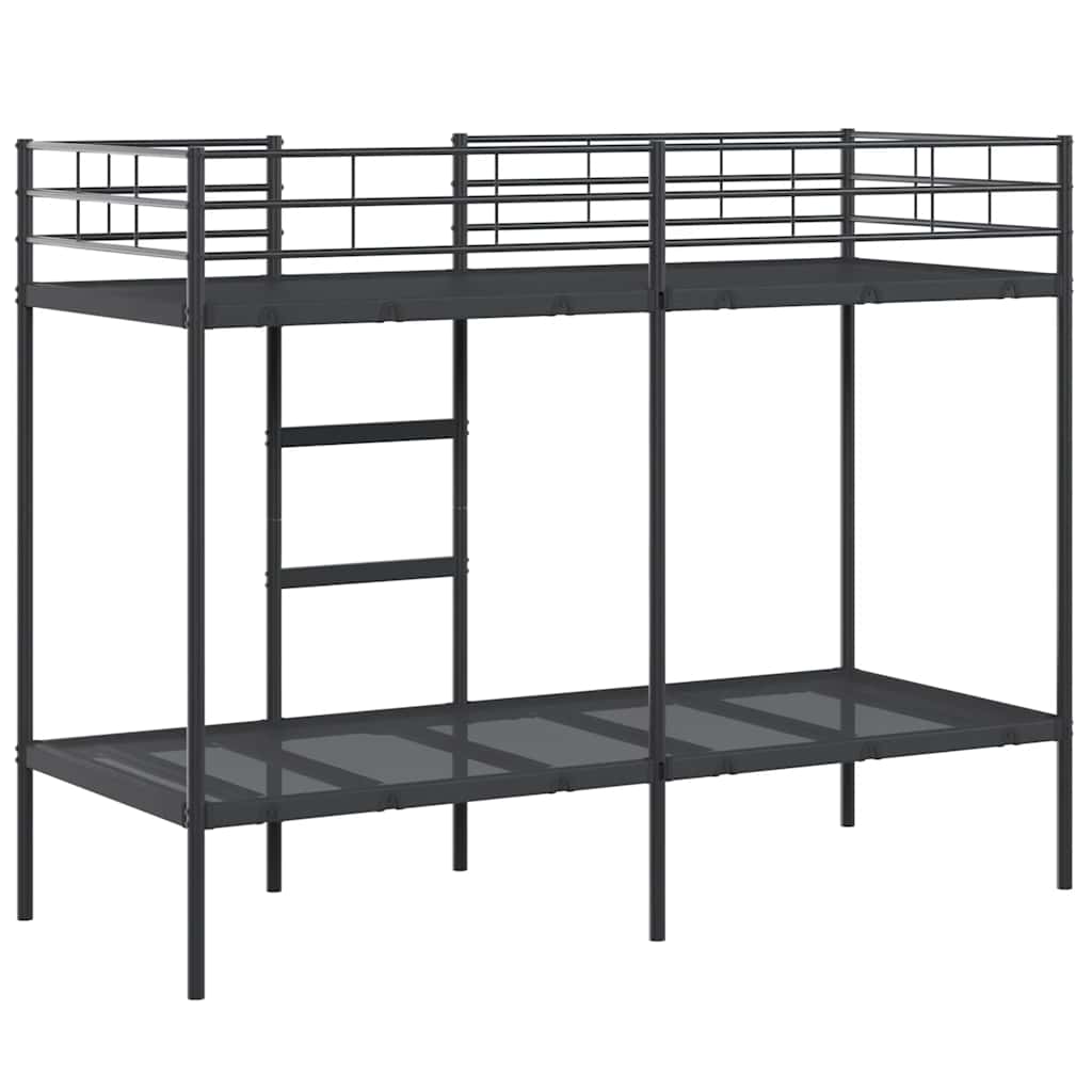 Stapelbed Zonder Matras Staal 75 x 190 cm Zwart