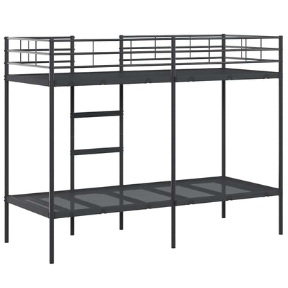 Stapelbed Zonder Matras Staal 75 x 190 cm Zwart