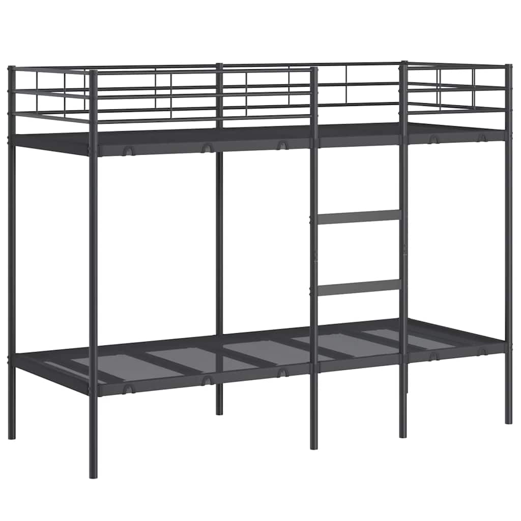 Stapelbed Zonder Matras Staal 80 x 200 cm Zwart