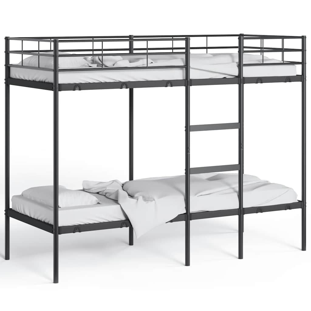 Stapelbed Zonder Matras Staal 80 x 200 cm Zwart