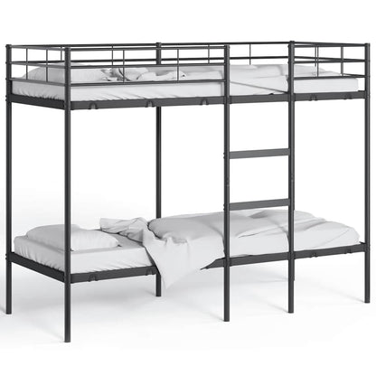 Stapelbed Zonder Matras Staal 80 x 200 cm Zwart
